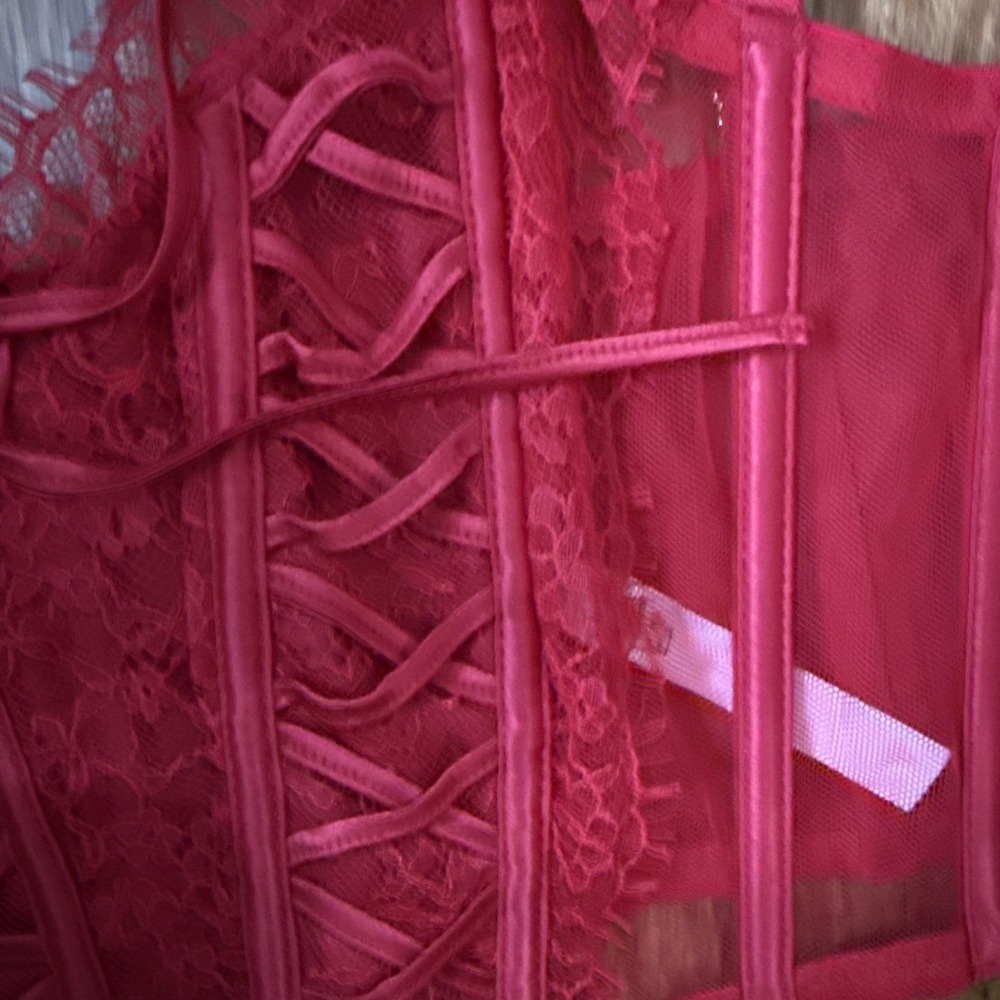 VICTORIA'S SECRET "Dream Angels"‎ ~ New! Valentine Red Corset Bralette Top NWT S - Picture 2 of 5